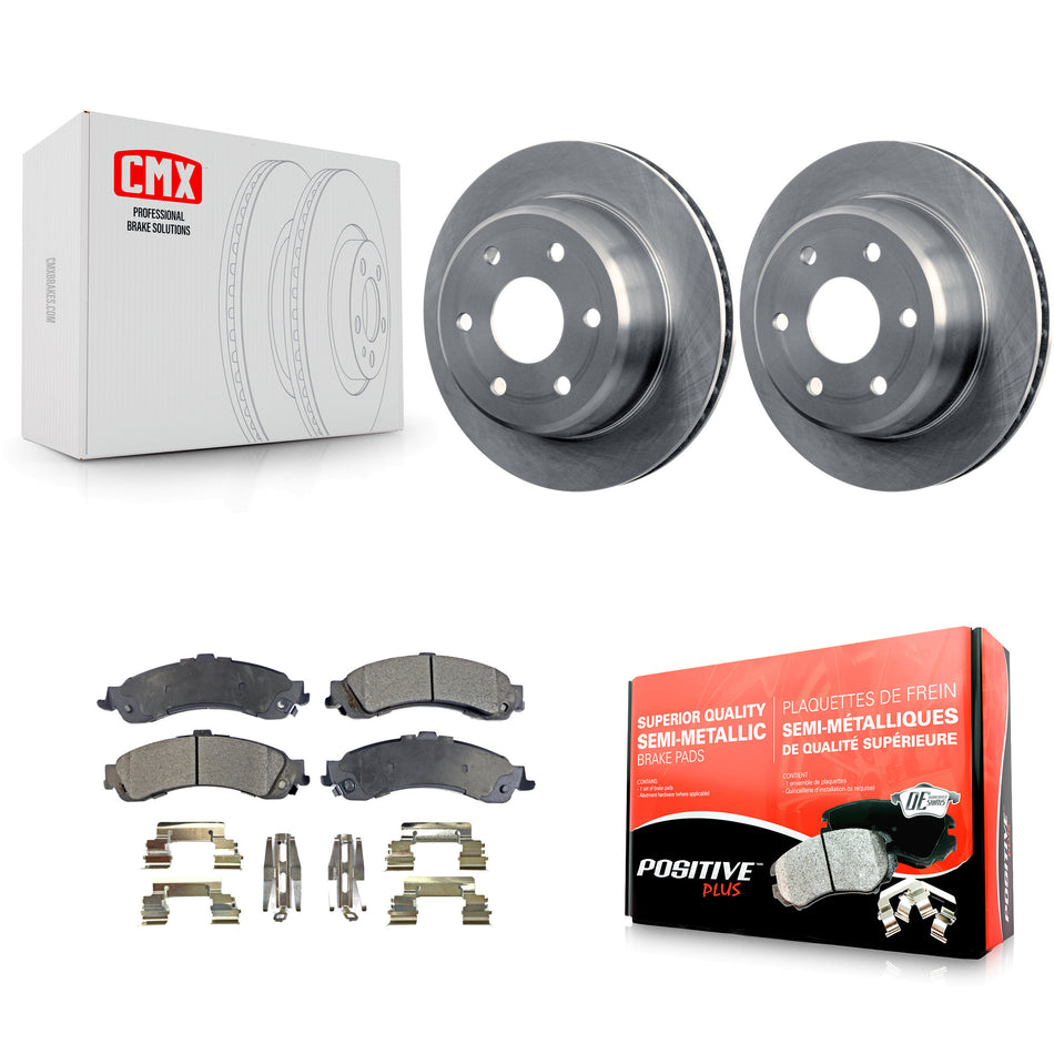 Rear Disc Brake Rotors And Semi-Metallic Pads Kit For Chevrolet Silverado 1500 GMC Tahoe Sierra Suburban Yukon Avalanche XL Cadillac Escalade ESV EXT K8F-101513