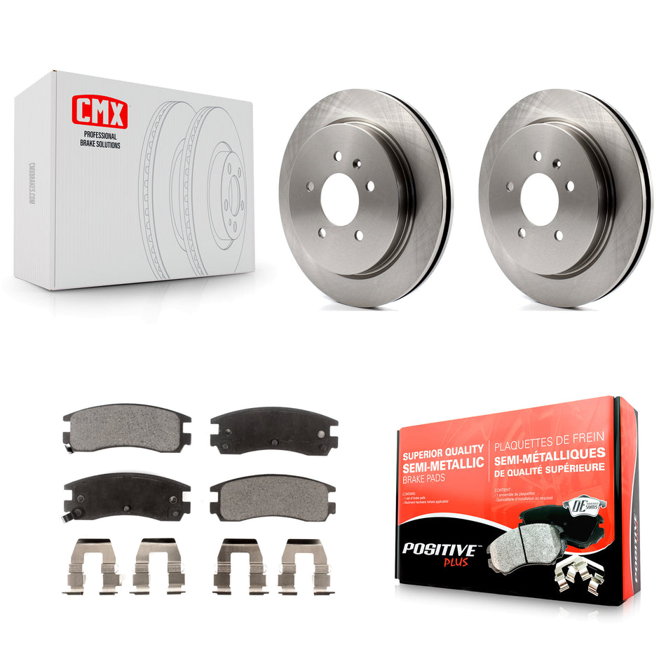 Rear Disc Brake Rotors And Semi-Metallic Pads Kit For 2003-2004 Cadillac Seville With Vented Rotor K8F-101523