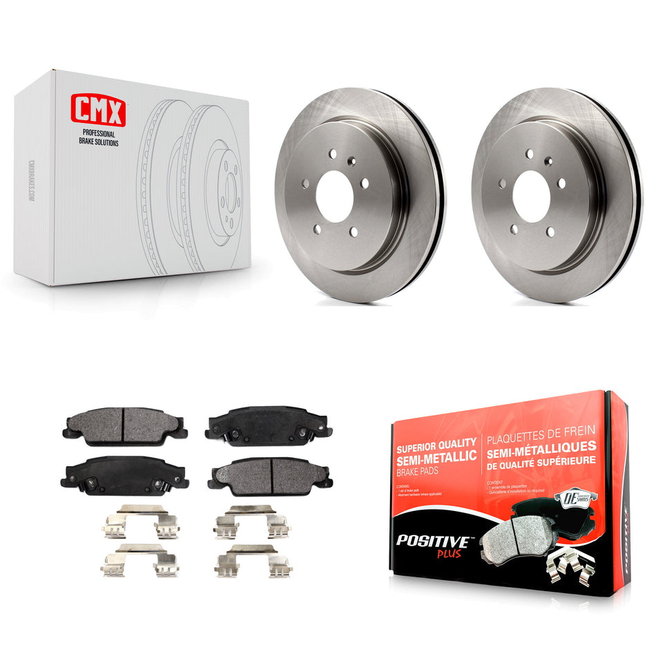 Rear Disc Brake Rotors And Semi-Metallic Pads Kit For Cadillac CTS STS K8F-101524