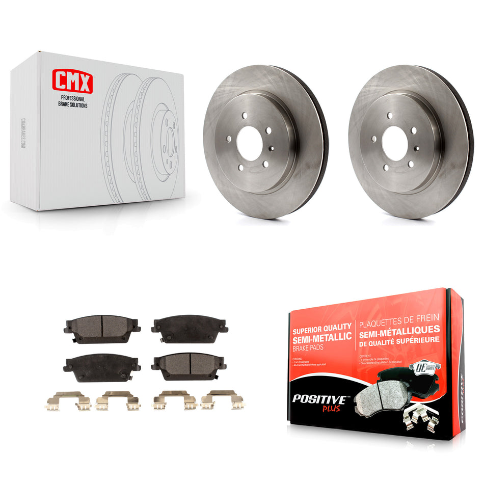 Rear Disc Brake Rotors And Semi-Metallic Pads Kit For Cadillac STS CTS K8F-101533