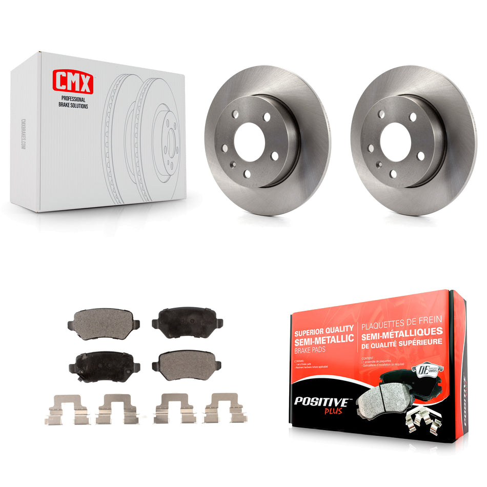 Rear Disc Brake Rotors And Semi-Metallic Pads Kit For 2008-2009 Saturn Astra K8F-101545