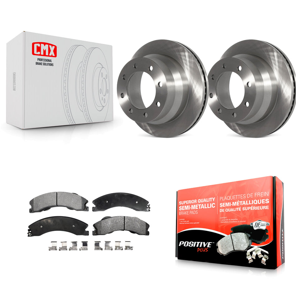Rear Disc Brake Rotors And Semi-Metallic Pads Kit For Chevrolet Express 3500 GMC Savana 4500 K8F-101546