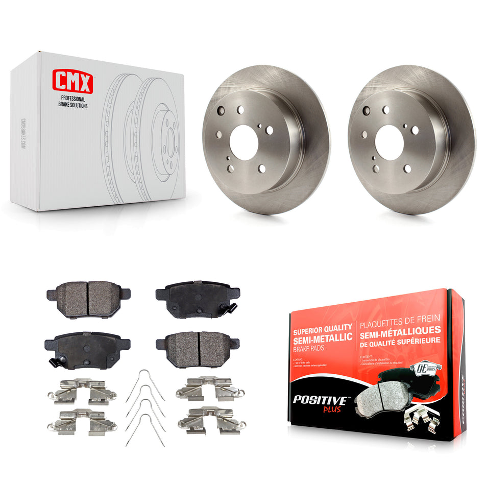 Rear Disc Brake Rotors And Semi-Metallic Pads Kit For 2010 Toyota Matrix XRS K8F-101550