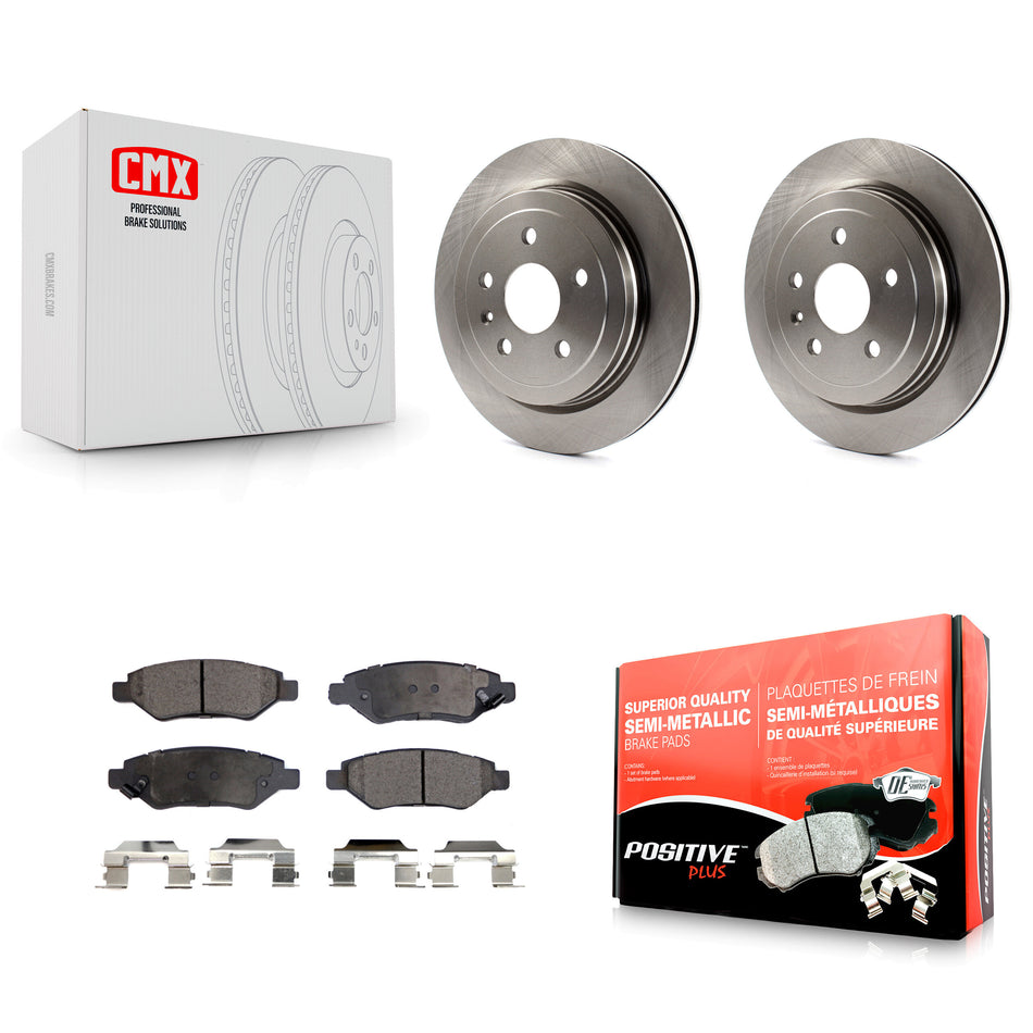 Rear Disc Brake Rotors And Semi-Metallic Pads Kit For Chevrolet Camaro Cadillac CTS K8F-101558