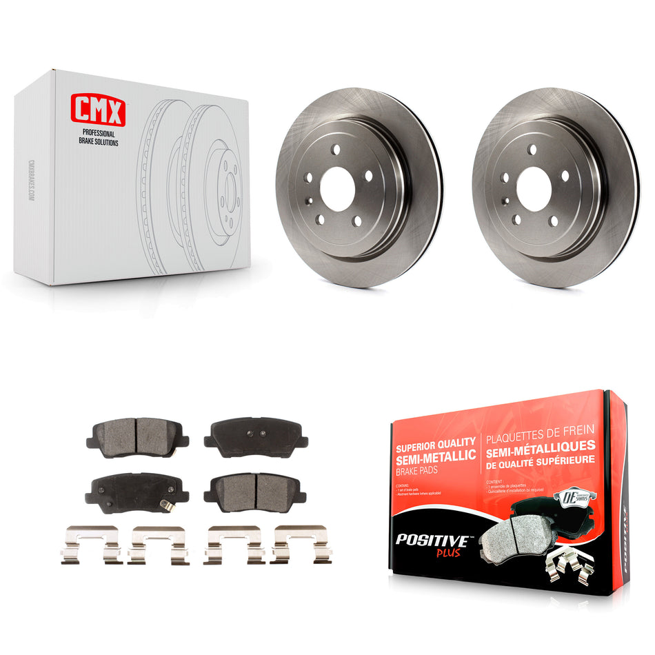 Rear Disc Brake Rotors And Semi-Metallic Pads Kit For Cadillac CTS K8F-101559