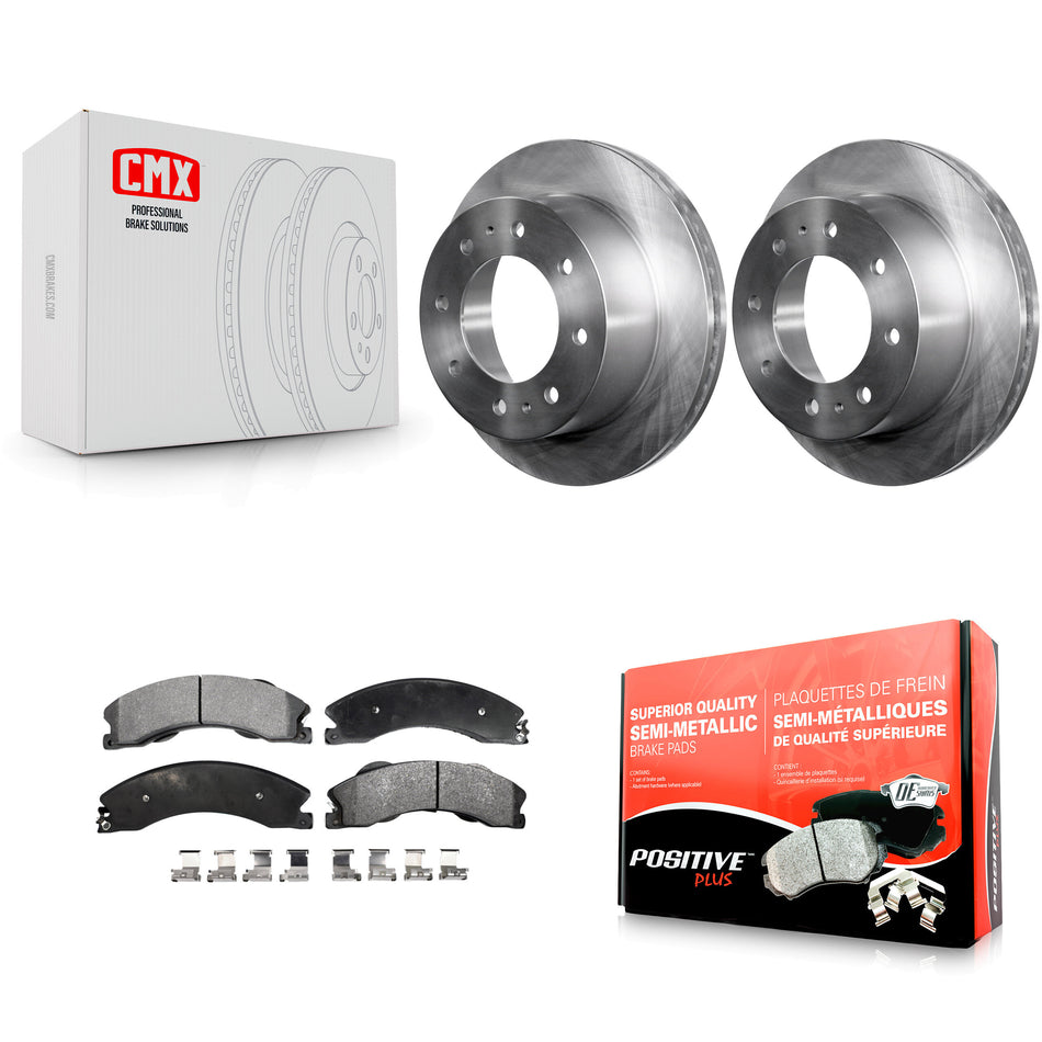 Rear Disc Brake Rotors And Semi-Metallic Pads Kit For Chevrolet Silverado 2500 HD GMC Sierra 3500 Suburban K8F-101568