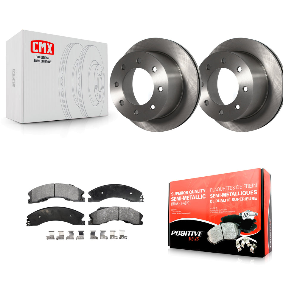 Rear Disc Brake Rotors And Semi-Metallic Pads Kit For 2011-2019 Chevrolet Silverado 3500 HD GMC Sierra With Dual Wheels K8F-101570