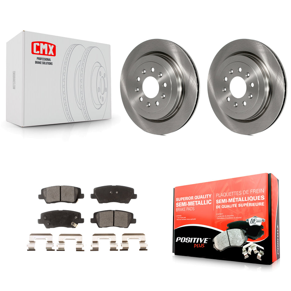 Rear Disc Brake Rotors And Semi-Metallic Pads Kit For Cadillac ATS K8F-101572