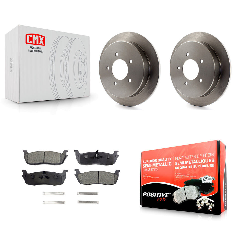 Rear Disc Brake Rotors And Semi-Metallic Pads Kit For Ford F-150 Expedition Lincoln Navigator K8F-101578