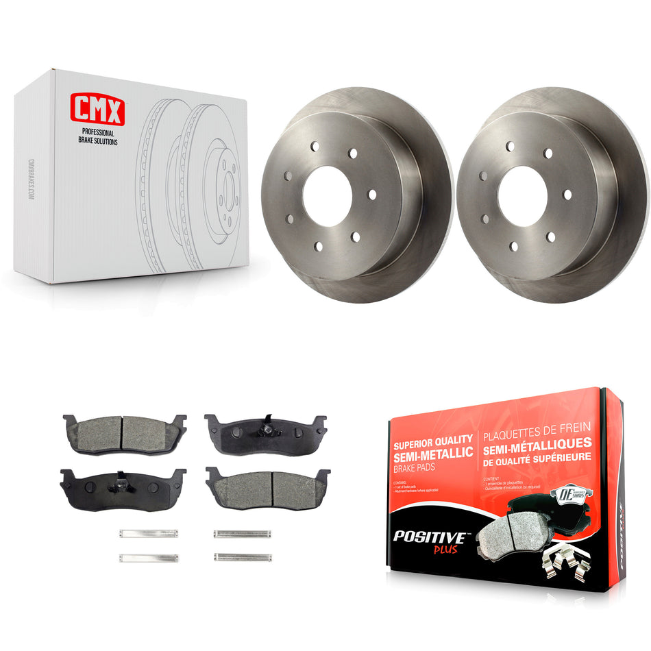 Rear Disc Brake Rotors And Semi-Metallic Pads Kit For Ford F-150 F-250 HD K8F-101579
