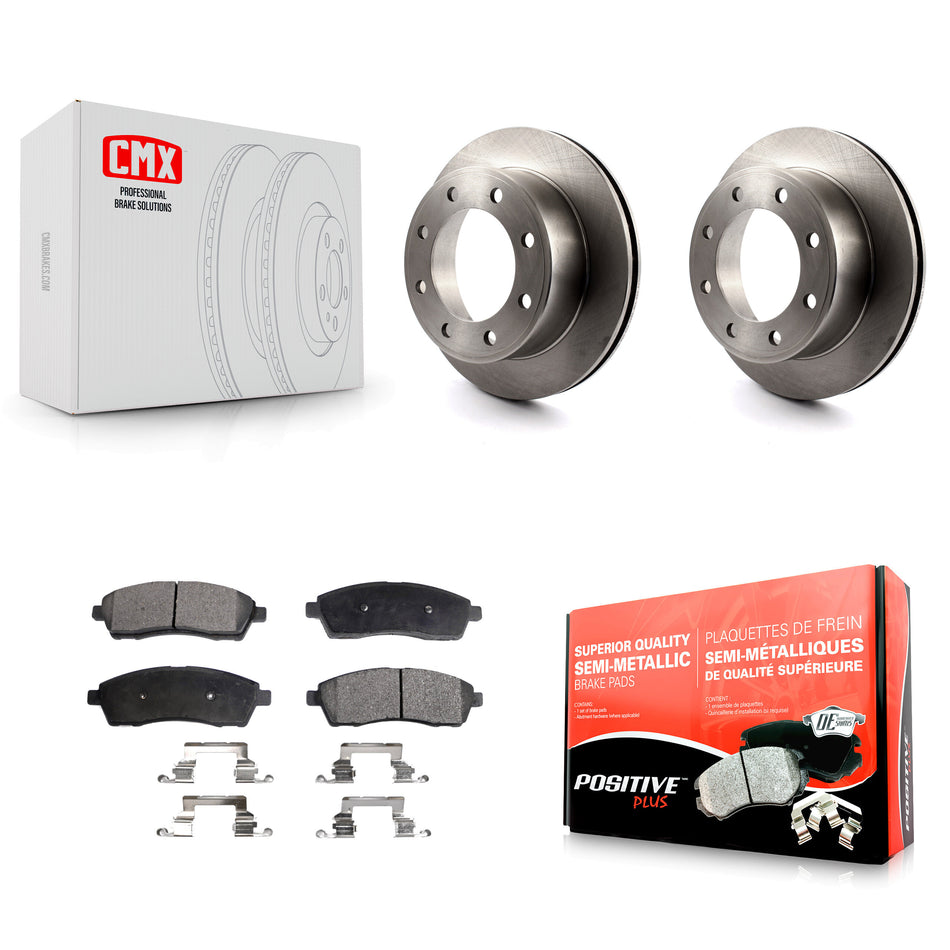 Rear Disc Brake Rotors And Semi-Metallic Pads Kit For Ford F-250 Super Duty F-350 Excursion K8F-101586