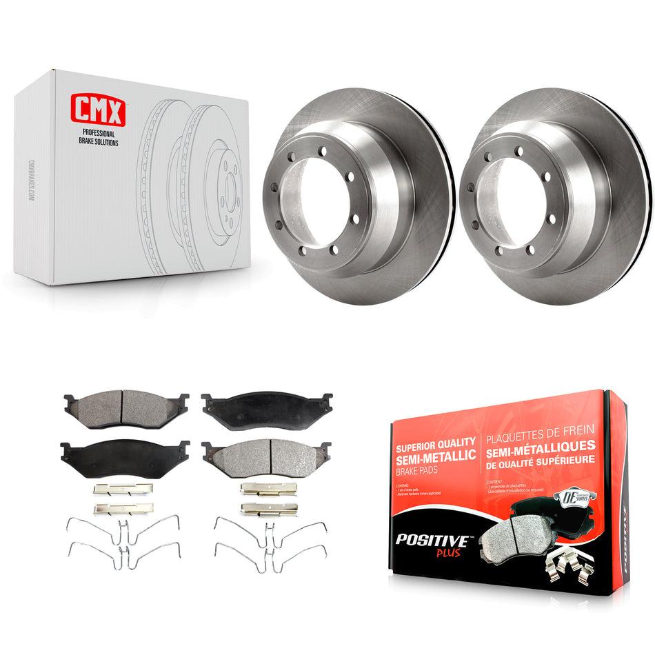Rear Disc Brake Rotors And Semi-Metallic Pads Kit For 2003 Ford F-550 Super Duty With 8 Lug Wheels K8F-101587