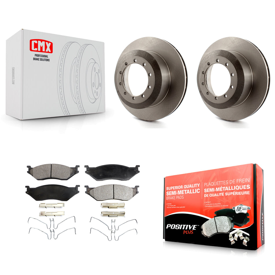 Rear Disc Brake Rotors And Semi-Metallic Pads Kit For Ford F59 F-550 Super Duty F-450 F-53 Motorhome Chassis F-59 Commercial Stripped K8F-101602