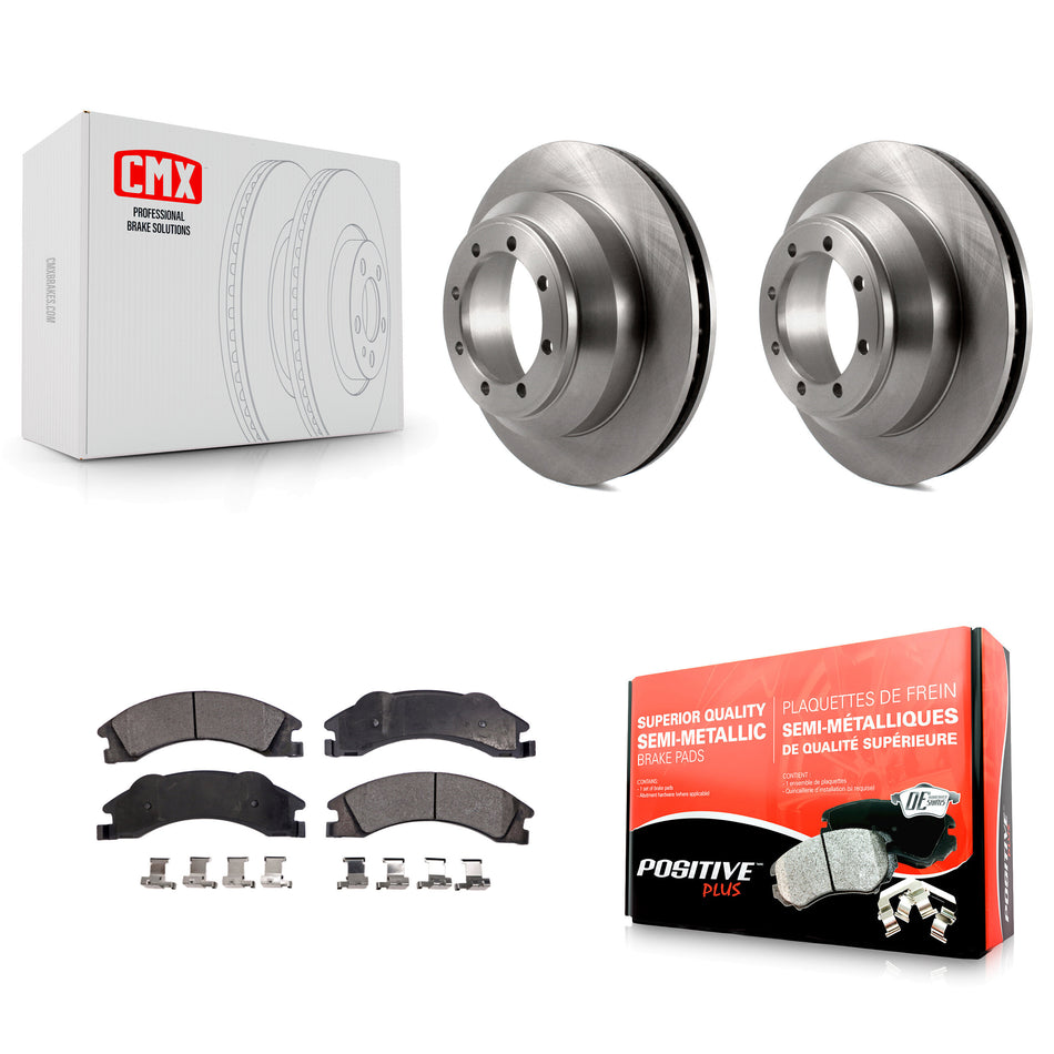 Rear Disc Brake Rotors And Semi-Metallic Pads Kit For Ford E-350 Super Duty Econoline With Dual Wheels K8F-101618