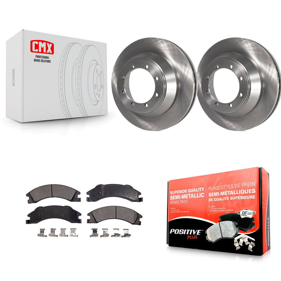 Rear Disc Brake Rotors And Semi-Metallic Pads Kit For 2009-2010 Ford E-450 Super Duty DIESEL engine K8F-101622