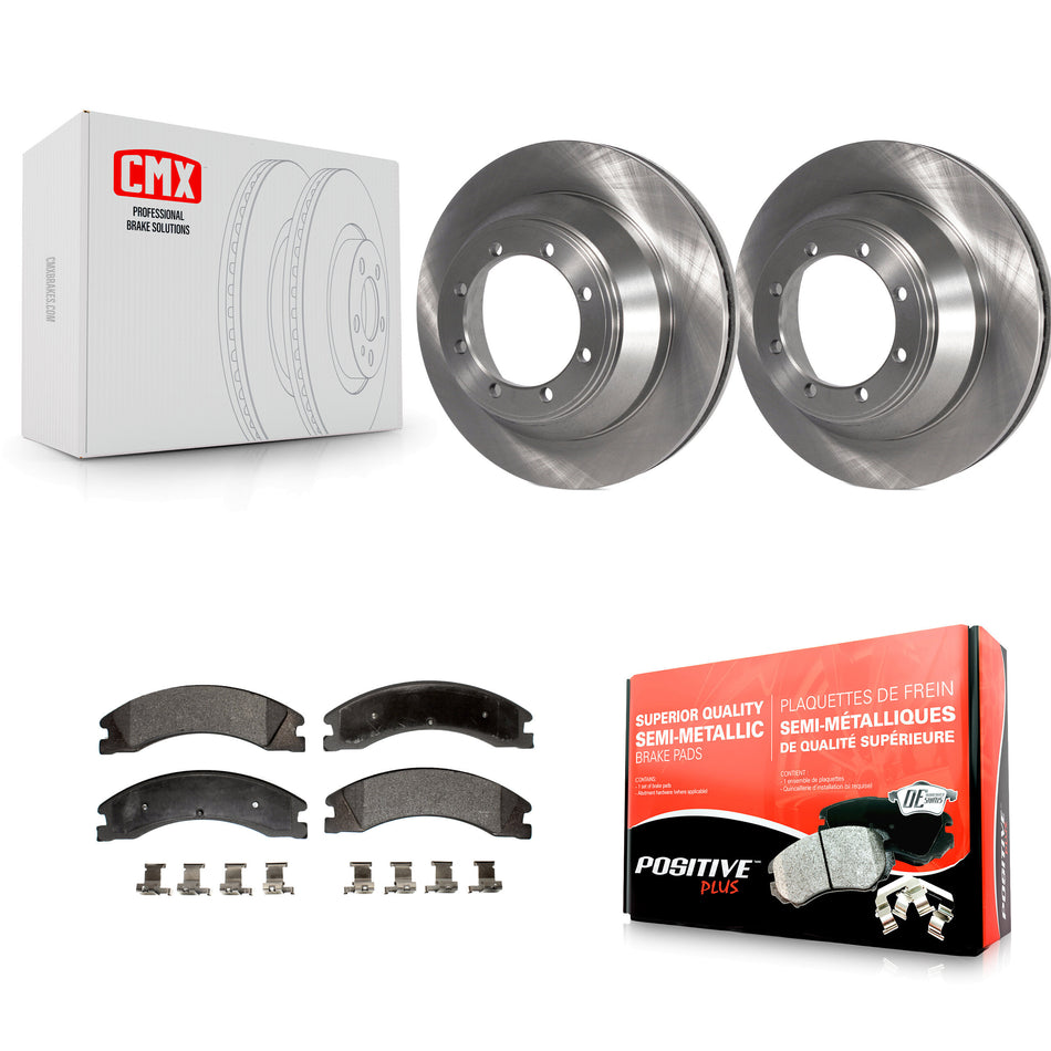 Rear Disc Brake Rotors And Semi-Metallic Pads Kit For Ford E-450 Super Duty K8F-101623