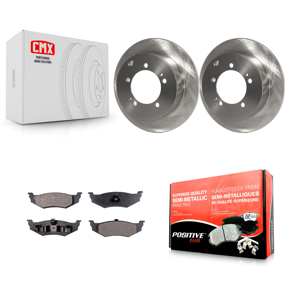 Rear Disc Brake Rotors And Semi-Metallic Pads Kit For 2000 Dodge Stratus With 14" Factory Wheels K8F-101642