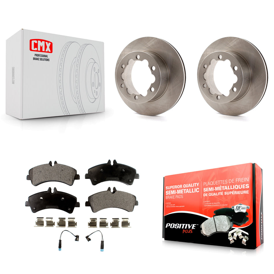 Rear Disc Brake Rotors And Semi-Metallic Pads Kit For Sprinter 3500 Mercedes-Benz Dodge Freightliner K8F-101668