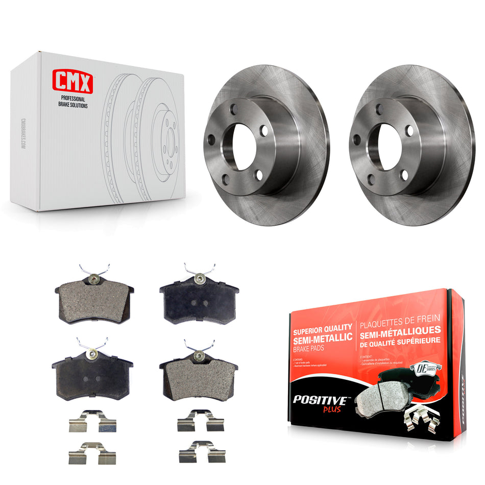 Rear Disc Brake Rotors And Semi-Metallic Pads Kit For Volkswagen Passat Audi A6 K8F-101697