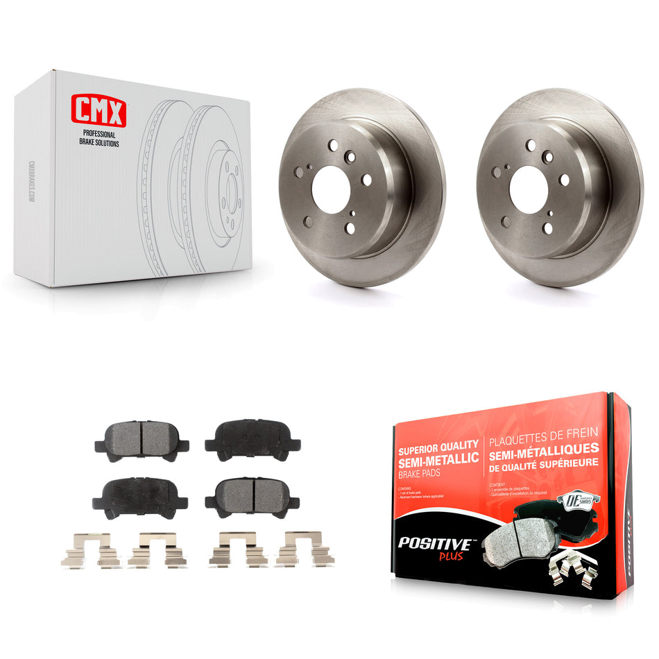 Rear Disc Brake Rotors And Semi-Metallic Pads Kit For Toyota Camry Avalon Solara K8F-101740