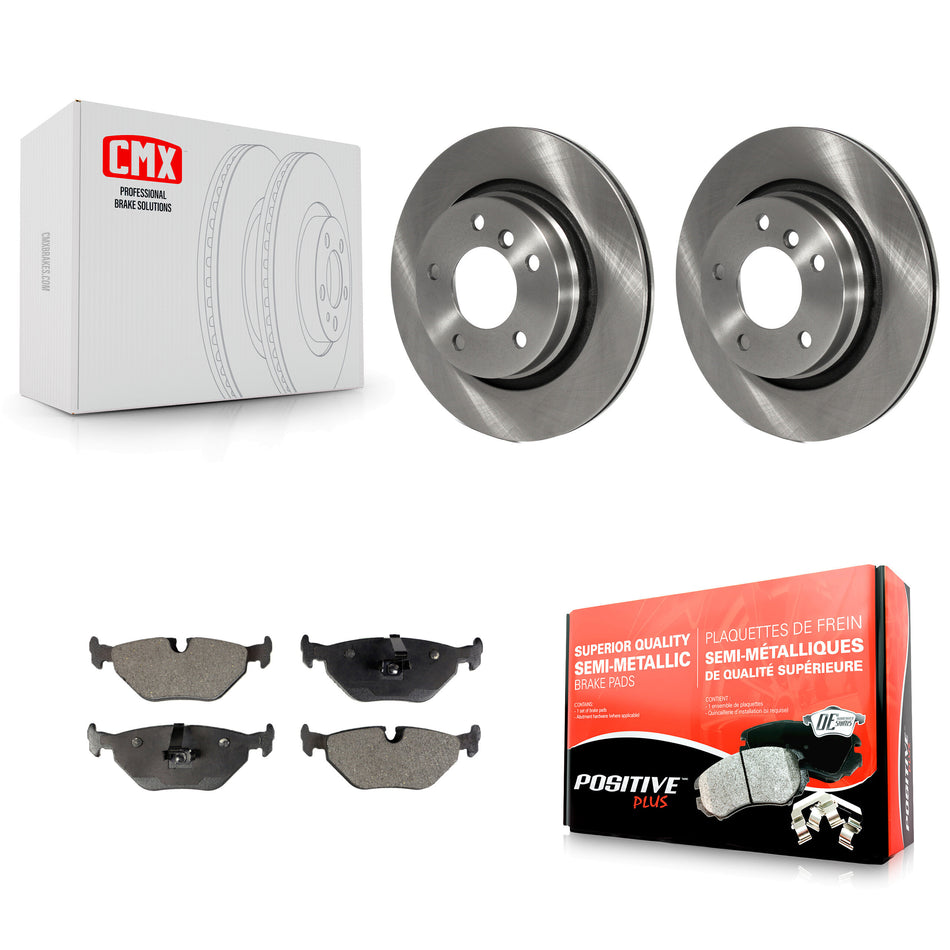 Rear Disc Brake Rotors And Semi-Metallic Pads Kit For BMW 325i 325Ci 328i 323i 323Ci 328is 328Ci K8F-101756