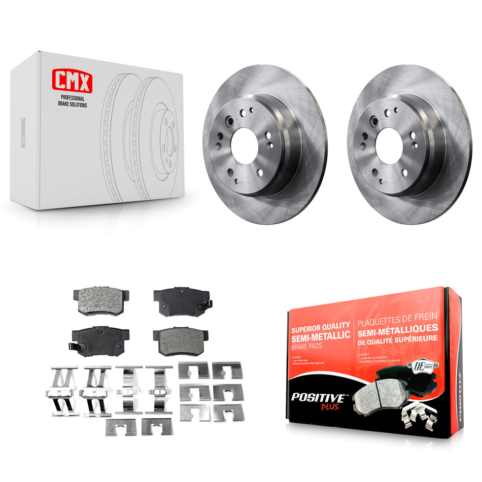 Rear Disc Brake Rotors And Semi-Metallic Pads Kit For Acura TL Honda Element K8F-101760