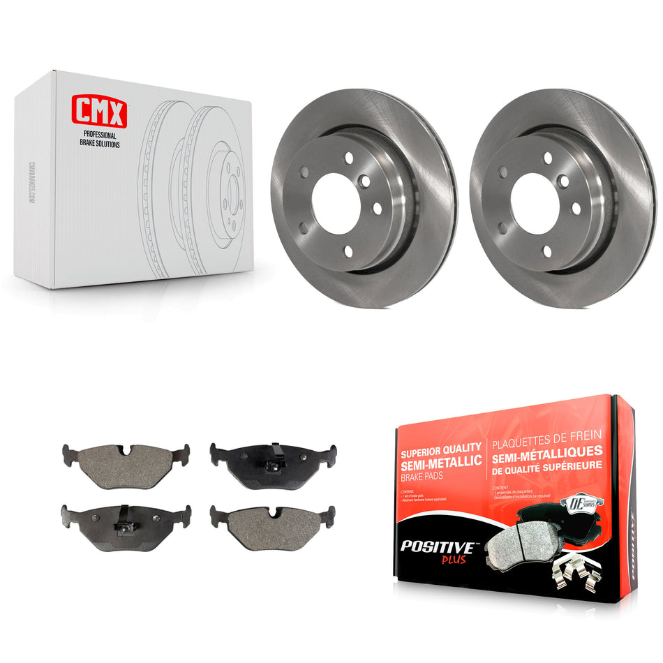 Rear Disc Brake Rotors And Semi-Metallic Pads Kit For BMW 323i 323Ci 328i 320i K8F-101768