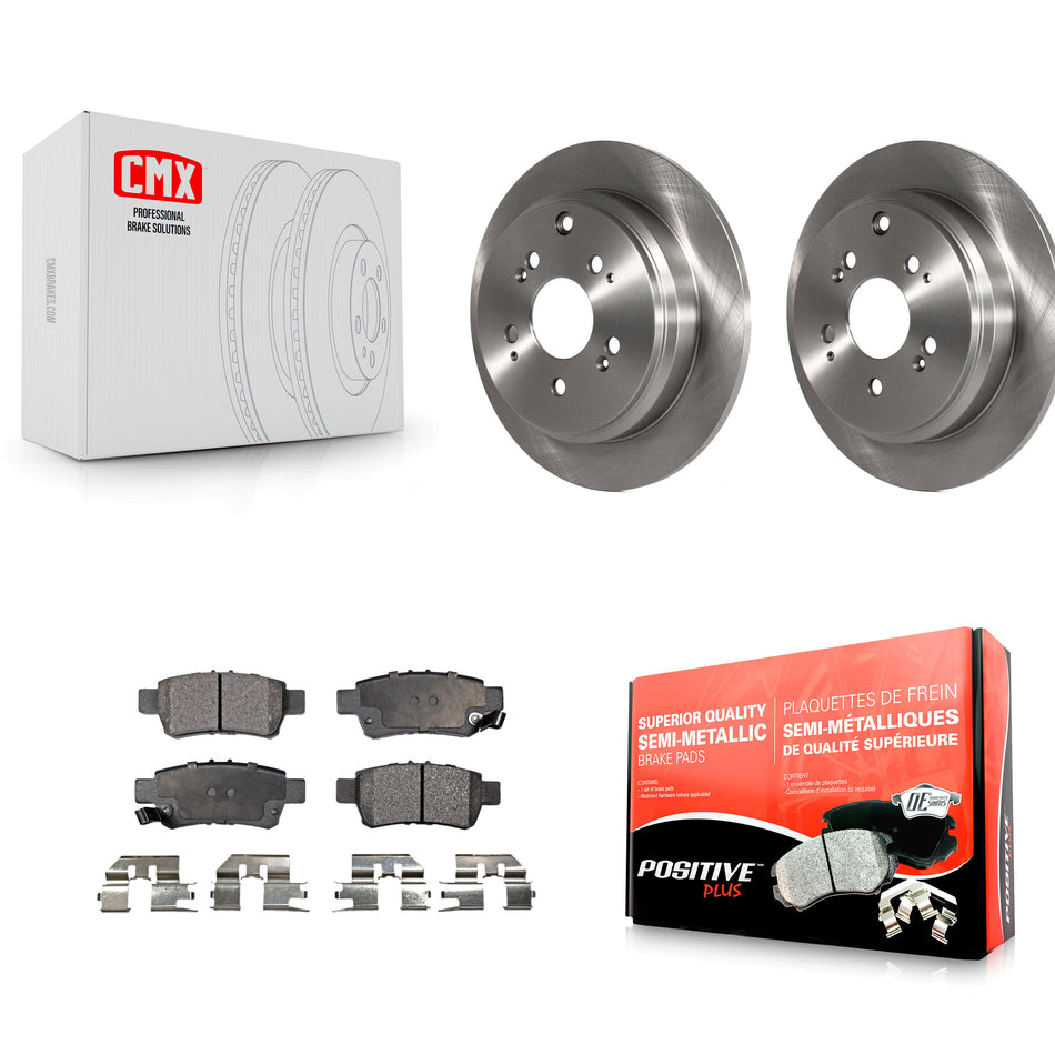 Rear Disc Brake Rotors And Semi-Metallic Pads Kit For 2005-2010 Honda Odyssey K8F-101786