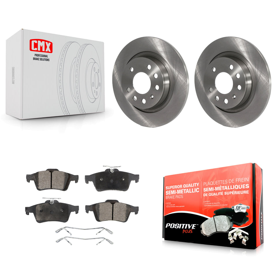 Rear Disc Brake Rotors And Semi-Metallic Pads Kit For Saab 9-3 9-3X With Solid Rotor K8F-101794