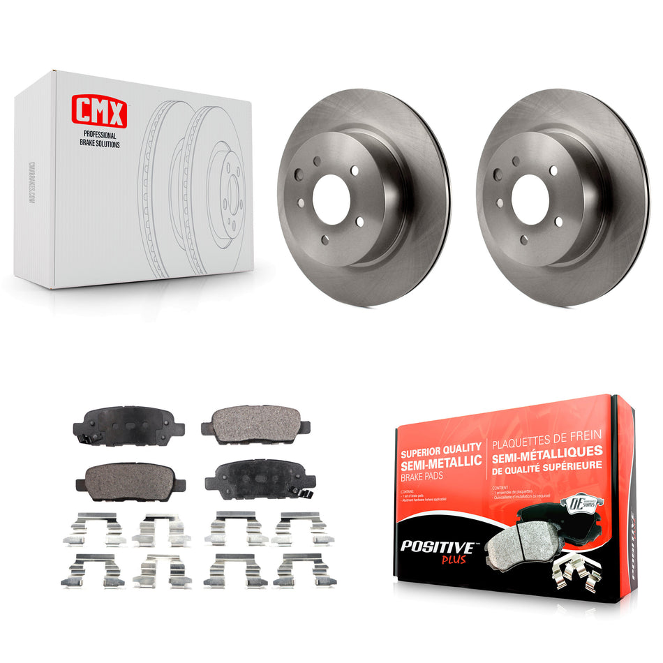 Rear Disc Brake Rotors And Semi-Metallic Pads Kit For Nissan INFINITI Maxima G37 G35 M35 370Z 350Z QX50 EX35 G25 M45 Q40 EX37 Z K8F-101796