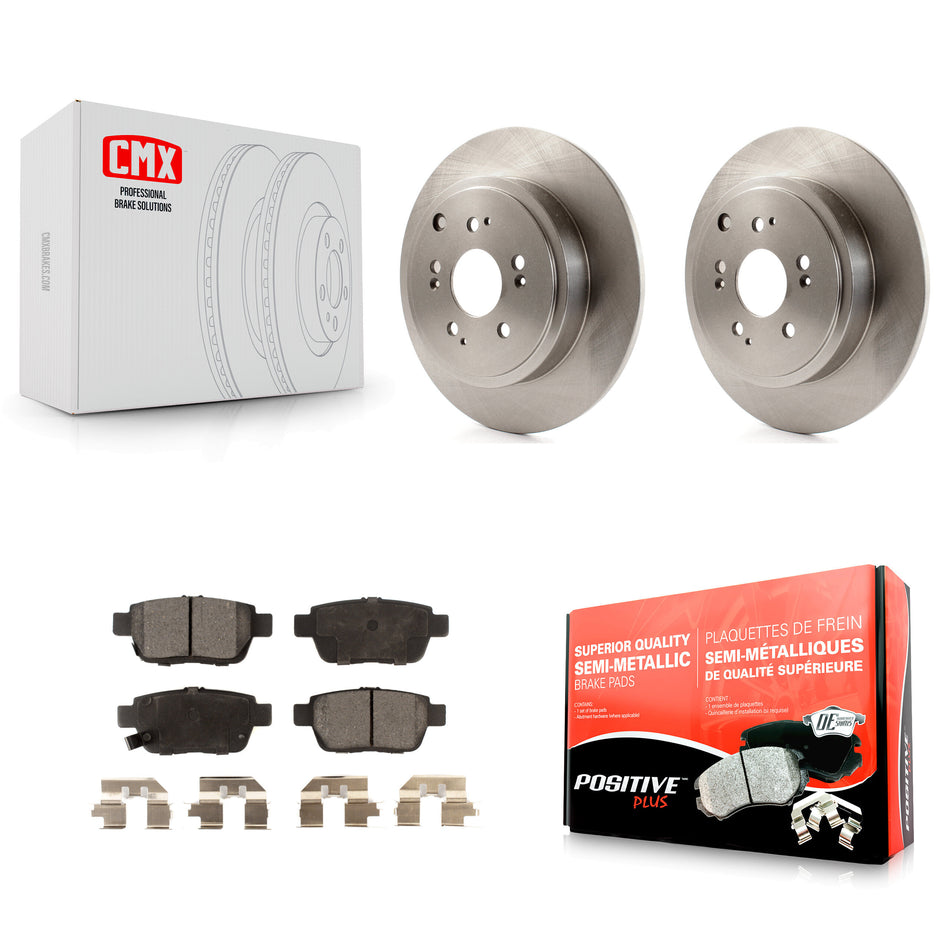 Rear Disc Brake Rotors And Semi-Metallic Pads Kit For 2006-2014 Honda Ridgeline K8F-101802