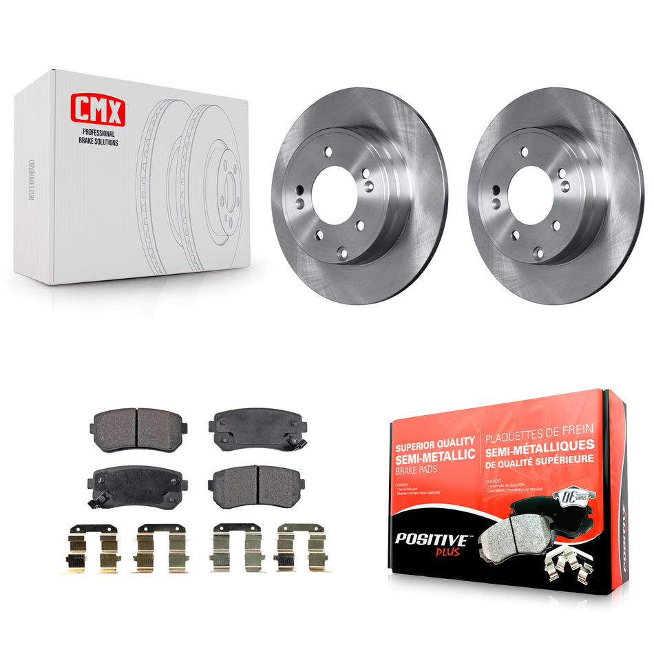 Rear Disc Brake Rotors And Semi-Metallic Pads Kit For Hyundai Sonata Tucson Kia Cadenza K8F-101817