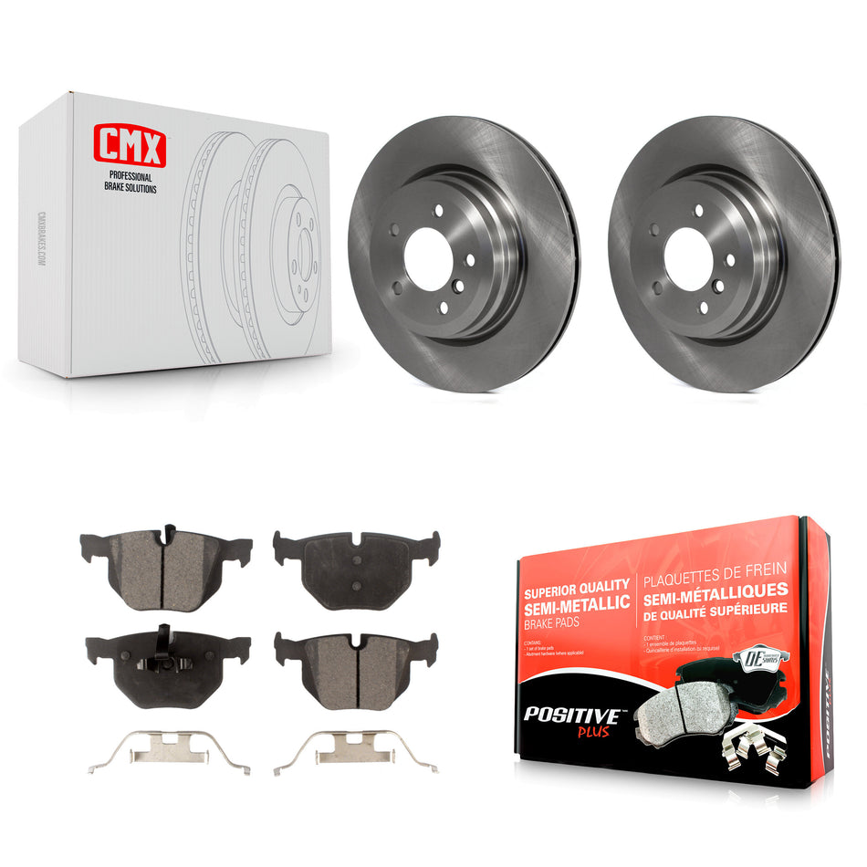 Rear Disc Brake Rotors And Semi-Metallic Pads Kit For BMW 335i X1 xDrive 330i 335xi 335d 330xi 335is K8F-101836