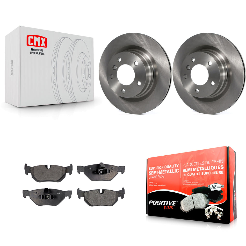 Rear Disc Brake Rotors And Semi-Metallic Pads Kit For BMW 328i 325i 323i K8F-101839