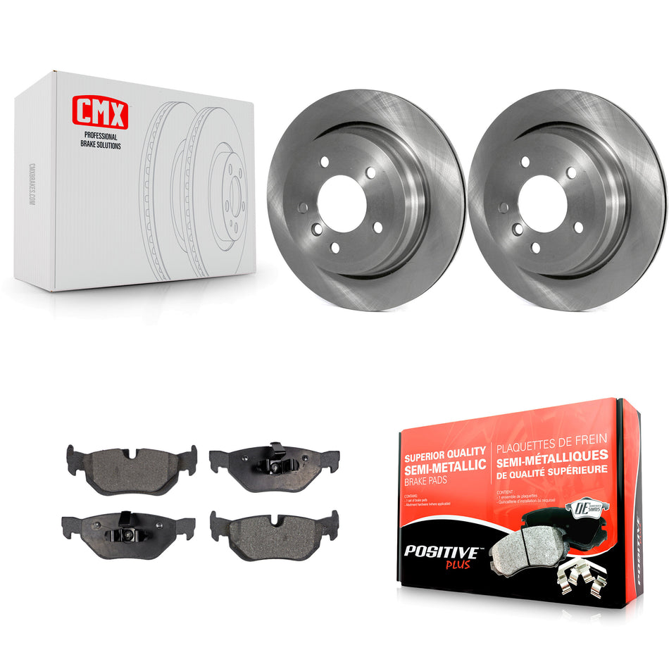 Rear Disc Brake Rotors And Semi-Metallic Pads Kit For BMW 328i xDrive X1 328xi 325xi K8F-101841