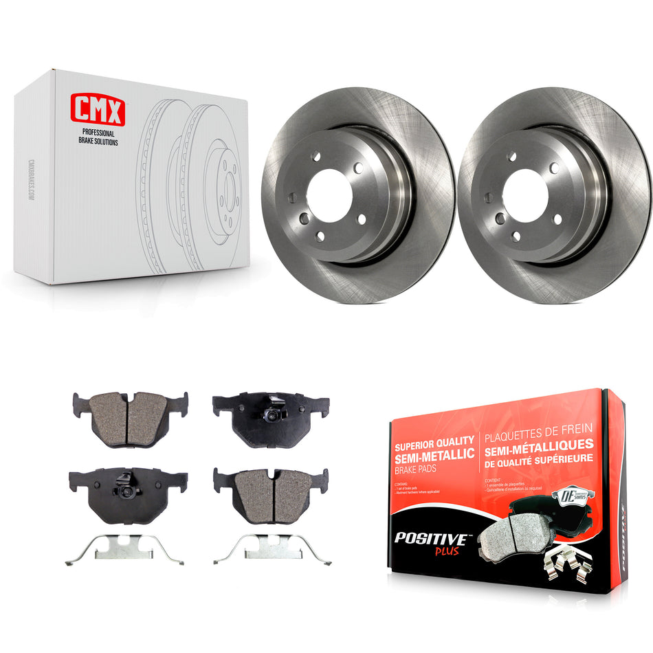 Rear Disc Brake Rotors And Semi-Metallic Pads Kit For BMW 530xi 535xi 528i xDrive 535i 528xi 525xi K8F-101842