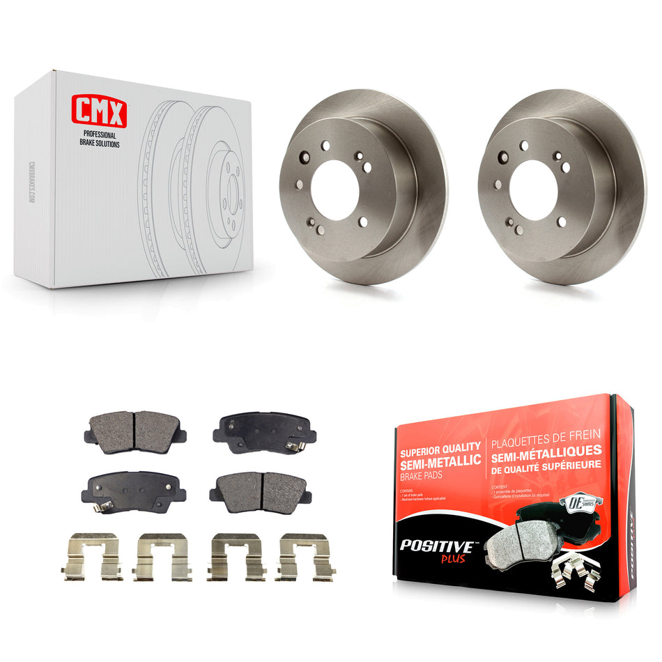 Rear Disc Brake Rotors And Semi-Metallic Pads Kit For 2010 Hyundai Elantra Sedan From 03 23 10 K8F-101843