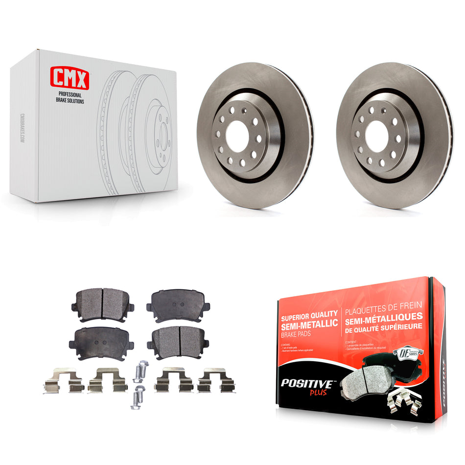 Rear Disc Brake Rotors And Semi-Metallic Pads Kit For Volkswagen CC Passat GTI Golf R R32 Audi TTS Quattro K8F-101857