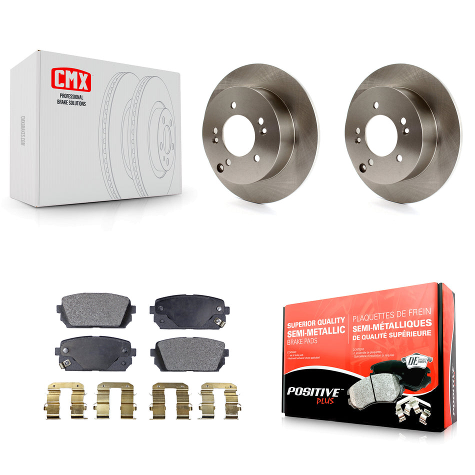 Rear Disc Brake Rotors And Semi-Metallic Pads Kit For 2007-2012 Kia Rondo K8F-101863
