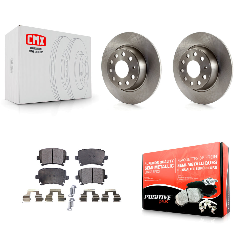 Rear Disc Brake Rotors And Semi-Metallic Pads Kit For Volkswagen Jetta Passat GTI Eos Audi A3 Quattro Golf K8F-101882
