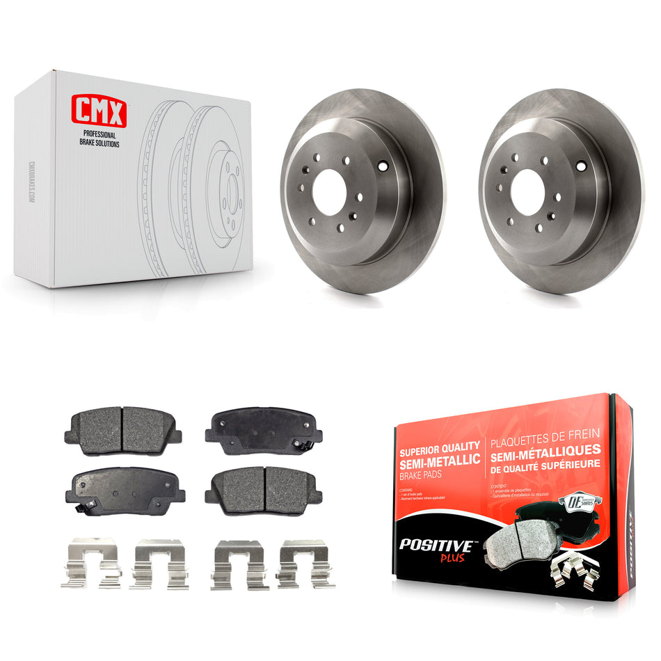 Rear Disc Brake Rotors And Semi-Metallic Pads Kit For 2009-2011 Kia Borrego K8F-101893