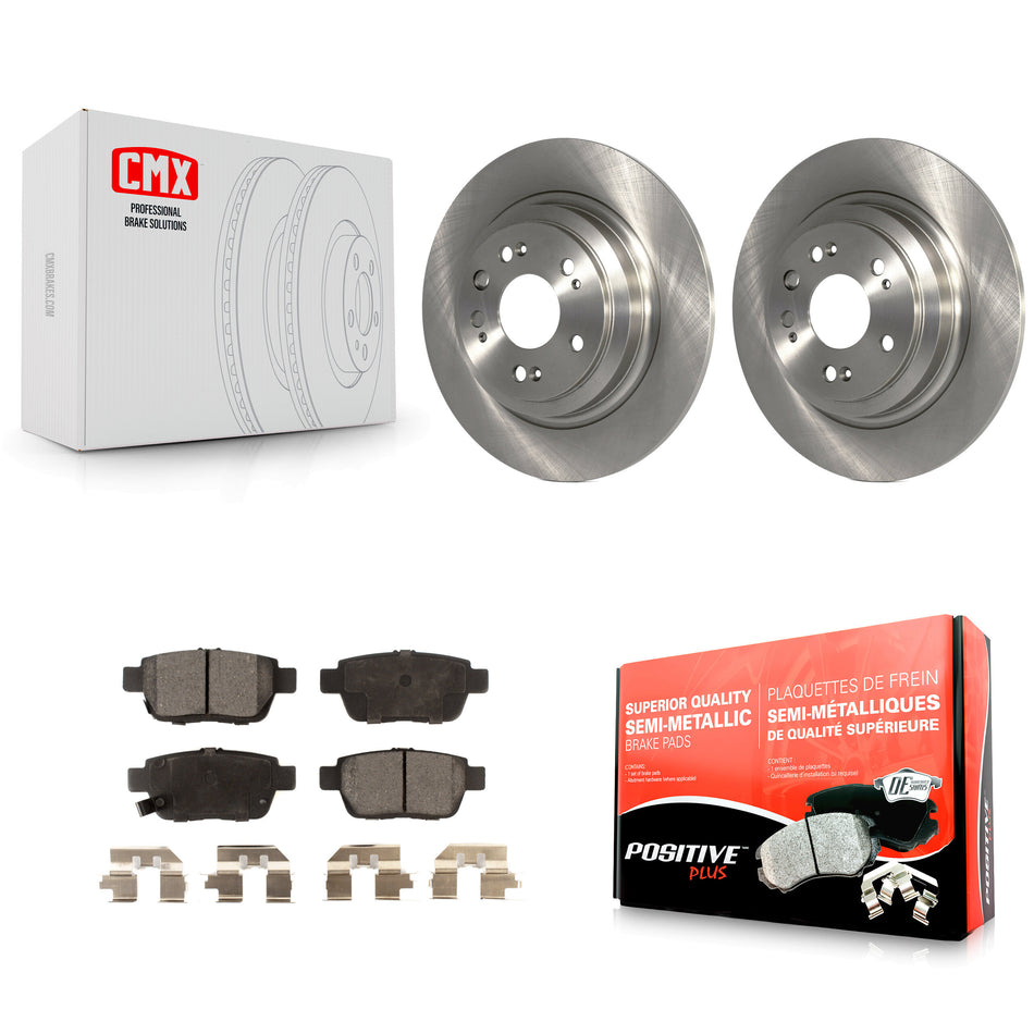 Rear Disc Brake Rotors And Semi-Metallic Pads Kit For 2009-2014 Acura TL K8F-101894