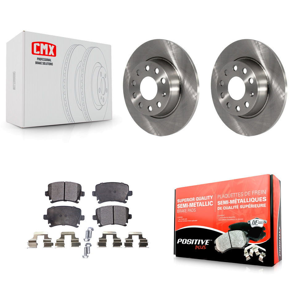 Rear Disc Brake Rotors And Semi-Metallic Pads Kit For Volkswagen GTI K8F-101905