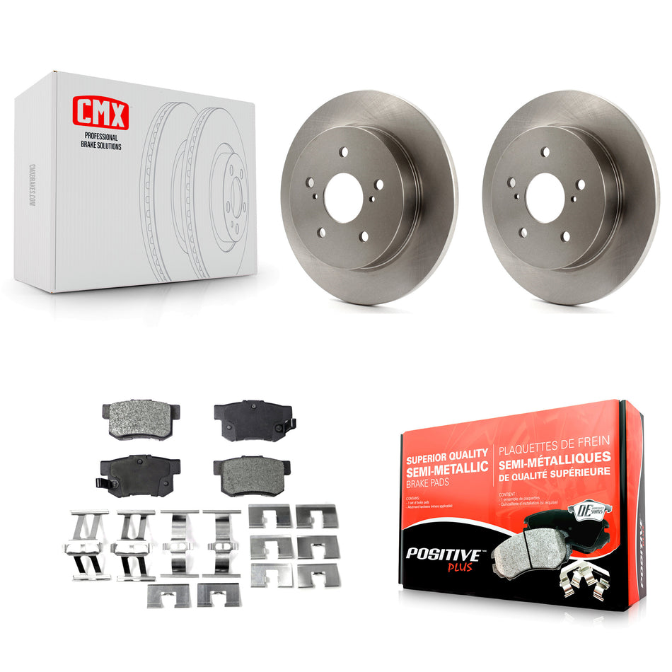 Rear Disc Brake Rotors And Semi-Metallic Pads Kit For 2010-2013 Suzuki Kizashi K8F-101908