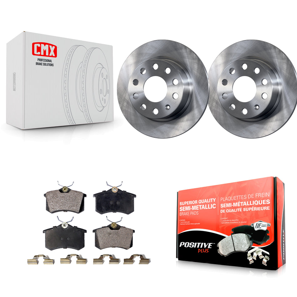 Rear Disc Brake Rotors And Semi-Metallic Pads Kit For Volkswagen Jetta Beetle Golf SportWagen K8F-101913