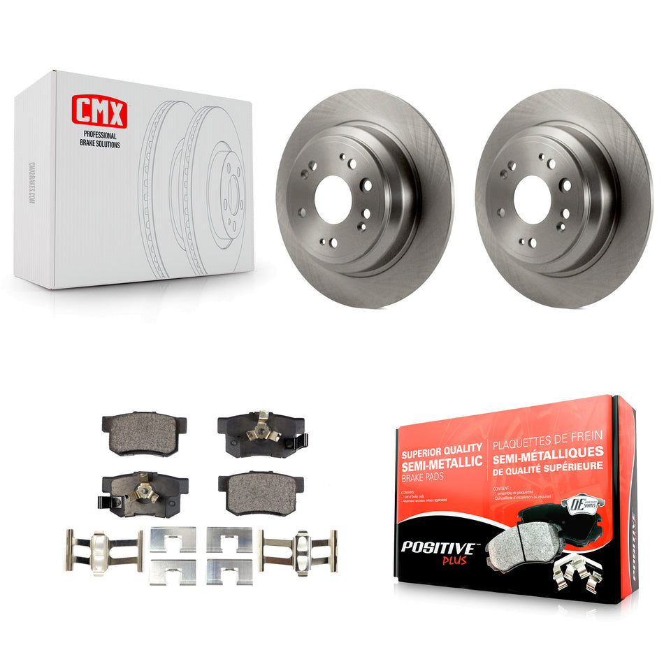 Rear Disc Brake Rotors And Semi-Metallic Pads Kit For Honda Crosstour Accord K8F-101917