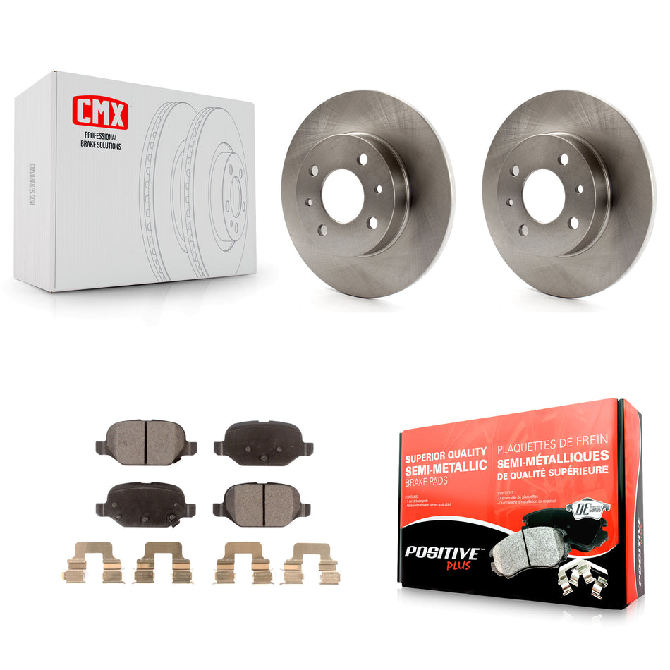 Rear Disc Brake Rotors And Semi-Metallic Pads Kit For Fiat 500 K8F-101923