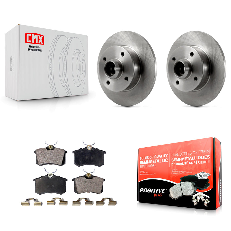 Rear Disc Brake Rotors Hub Assembly And Semi-Metallic Pads Kit For Volkswagen Cabrio K8F-101984