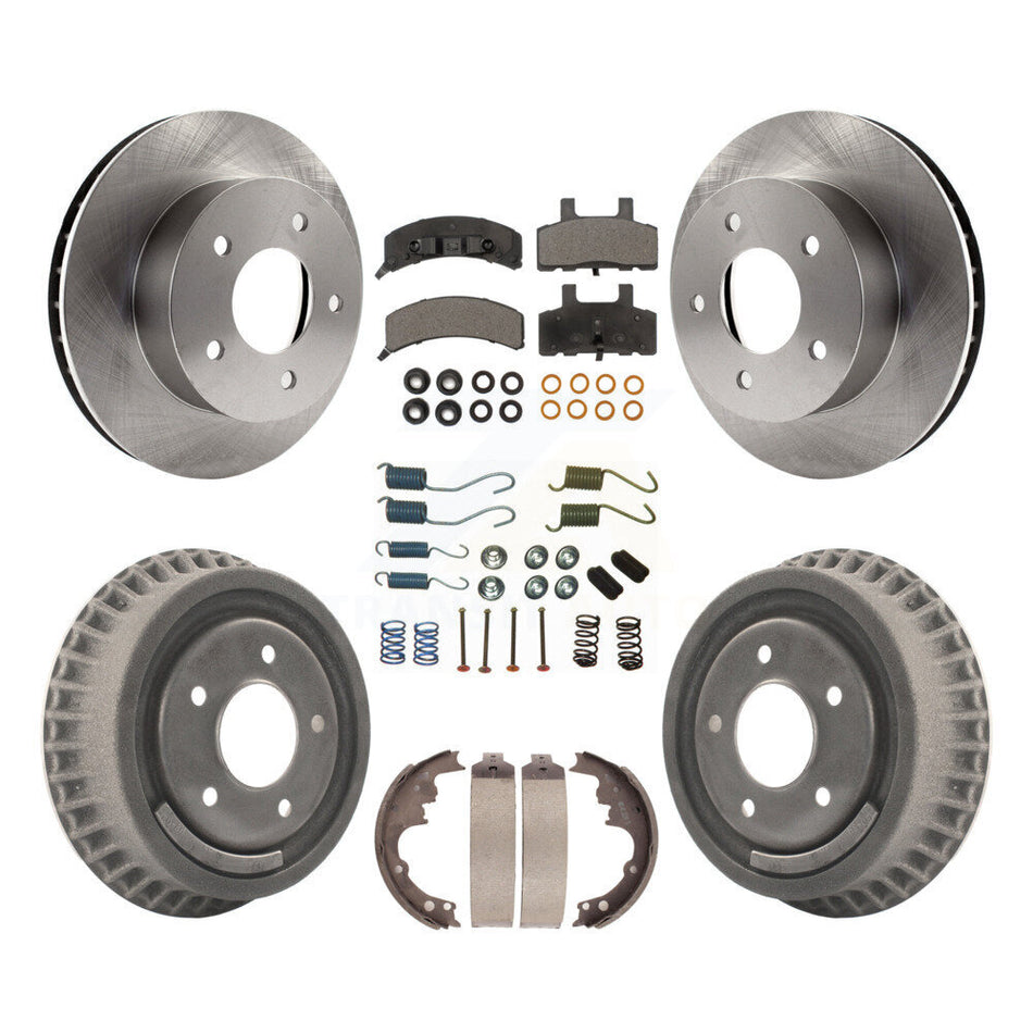 Front Rear Disc Brake Rotors Semi-Metallic Pads And Drum Kit (7Pc) For 1990-2002 Chevrolet Astro GMC Safari AWD K8F-101989