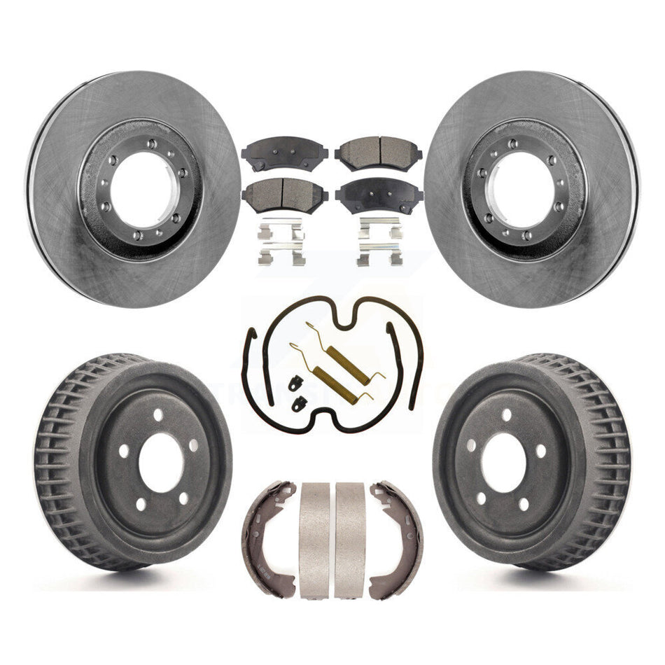 Front Rear Disc Brake Rotors Semi-Metallic Pads And Drum Kit (7Pc) For Buick Century Chevrolet Venture Pontiac Montana Oldsmobile Silhouette Trans Sport K8F-101996